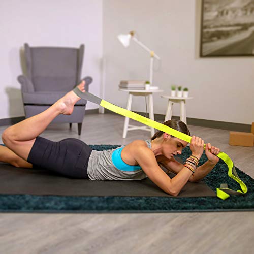 321 STRONG 5 in 1 Foam Roller Set with Hollow Core Deep Tissue Massager, Muscle Roller Stick, Stretching Strap, Spikey Plantar Fasciitis Ball, and Carry Bag, with 4K eBook - color: Bright Lime