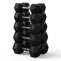 Hex Dumbbell Set 60-650lb, Weights Set Rubber Encased, Home Gym | PAPABABE Complete & Durable Cast Iron Core Odorless PVC Antiroll Hex Shape Ergonomic Chrome Handle Versatile Home Gym - size: 250 lb Set (Pair of 15, 20, 25, 30 35), style: Chrome Grip