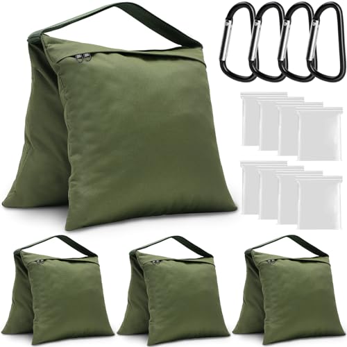 Aimosen 4 Packs Sandbags Military Green Weight Bags for Light Stand, Heavy Duty Saddlebags for Photography Backdrop Stand, Photo Video Tripod, Pop up Tent, Umbrella Base, Fishing Chair, Picnic Table - color: Green