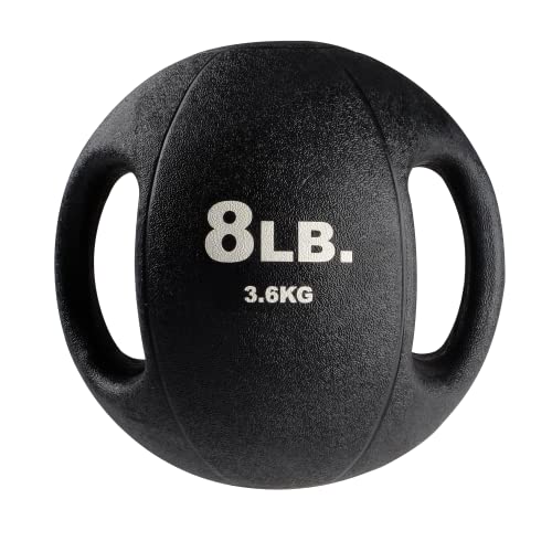 Body-Solid Exercise Medicine Balls, Heavy-Duty Non Slip Rubber Grip with Dual Handles Medicine Ball for Weights Training, Weightlifting & Core Workouts - size: 8 lb