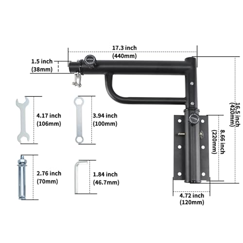 Heavy Bag Hanger Wall Mount Punching Boxing Bag Bracket Tube,Heavy Duty Adjustable Length & Height for Boxing, Taekwondo, Muay Thai Bags,for Home Gym Installation - color: round