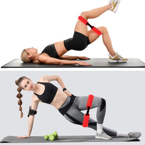 Hiboom Hip Core System, Loop Resistance Bands for Workout, Glute Workout Bands to Stretch and Strengthen Legs, Butt, Hips, Thighs and Glutes, Elastic Exercise Equipment for Women, Men - color: Red