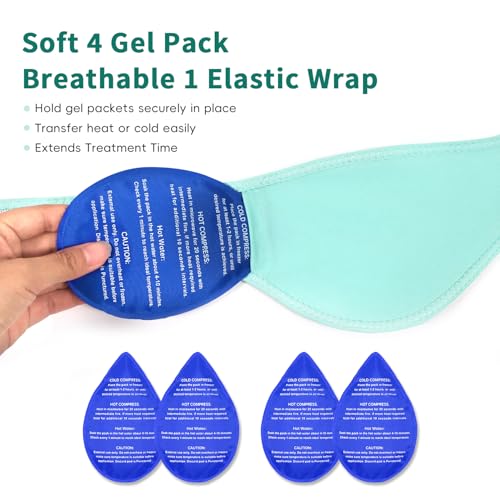 Wisdom Teeth Ice Pack Head Wrap for Pain Relief - Cold Hot Therapy for Face, Jaw & Oral Surgery with 4 Gel Packs, TMJ, Tooth Extraction, Tonsillectomy Recovery (Green) - color: Green