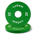 Logest Change Weight Plates 0.50LB 1.25LB 2.5LB 5LB Set Weight Plates for Olympic Bars Perfect for Strength Training Weight Plates Exercise Balance Increase Fractional Plate Olympic Bumper Plates - color: Green - 5 LB Pair