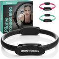 URBNFit Pilates Ring - 12" Magic Circle w/Dual Grip, Foam Pads for Inner Thigh Workout, Toning, Fitness & Pelvic Floor Exercise - Yoga Rings w/Bonus Exercise Guide - color: Black