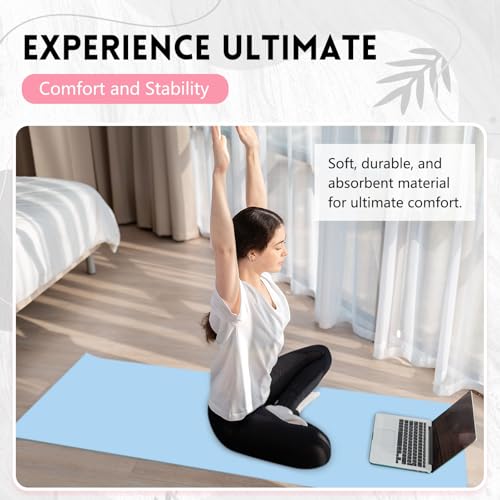 Breling 4 Pack 72" x 24" Hot Yoga Towel Non Slip Microfiber Mat Towel Sweat Absorbent Soft Pilates Mat Essentials for Hot Yoga Pilates Exercise(Purple, Pink, Blue, White) - color: Purple, Pink, Blue, White