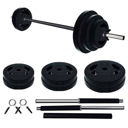 Garvee Adjustable Barbell Weight Set, Adjustable Free Weights Cardio Pump Set for Home Gym,Multi-Color, 20 kg - color: Black