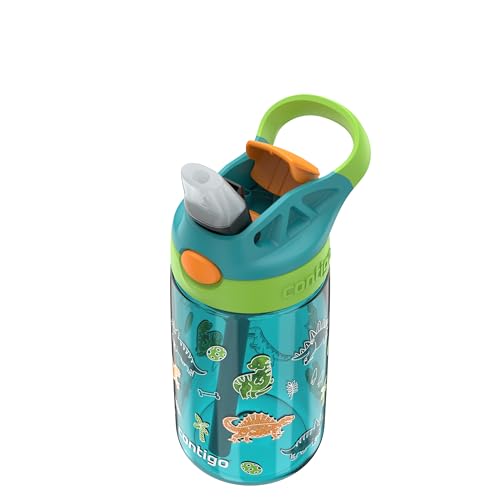 Contigo Aubrey Kids Water Bottle - color: Juniper/Dinos, size: 14 oz (Pack of 1)