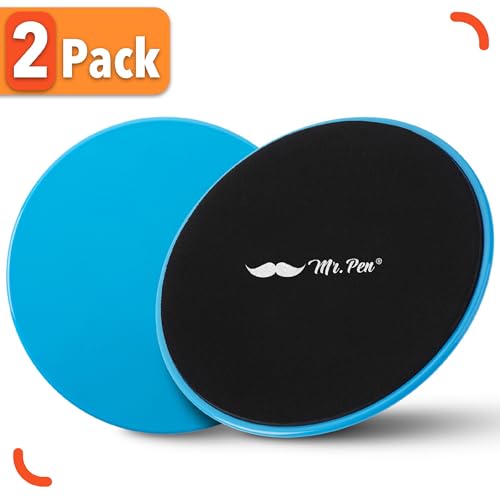 Mr. Pen Core Sliders for Working Out - 2 Pack Dual Sided Workout Sliders Discs - color: Blue