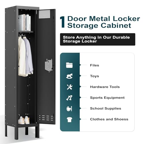 BUTISOW Metal Lockers - 66" Height Steel Lockers for Employees with Door Storage Locker with Card Slot for Employees Gym School Home Office Garage - Assembly Required