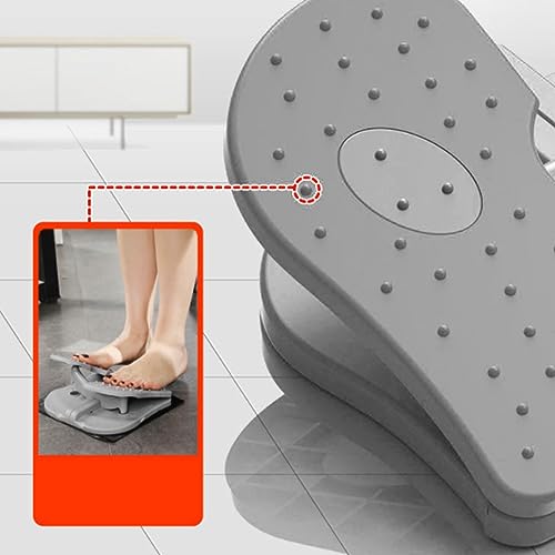 Foot Stepper Machine, Foldable Leg Exerciser Under Desk Foot Pedal Exerciser Reinforced Nylon Leg Workout Trainer for Home Office Use - color: Cool Grey
