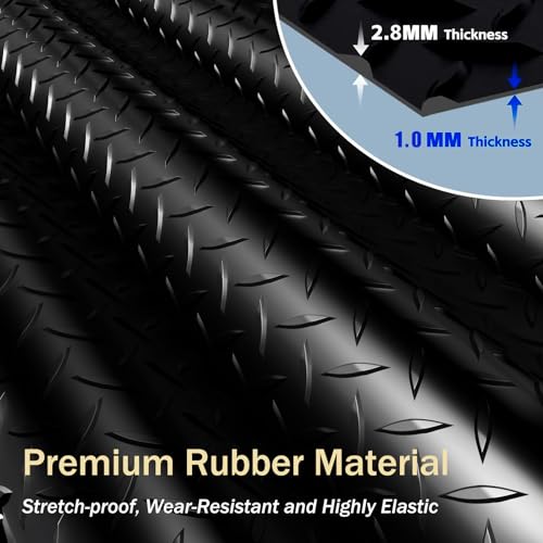 StellarStar 10x30 FT Garage Floor Mat, 2.8mm Thickened PVC Flooring Roll for Under Car, 300 SQFT Diamond Plate Black Garage Mats for Garage, Warehouse, Basement, Factory, Trailer (Include Tapes) - color: Black, size: 10x30 FT