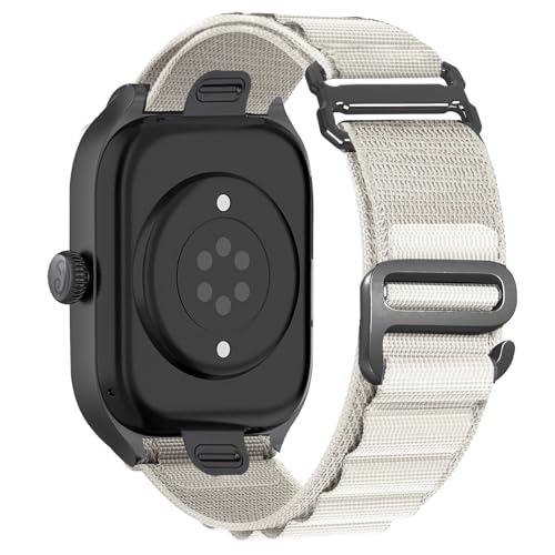 Alpine Loop Nylon Band - Compatible with Apple Watch Ultra 2/Ultra Bands 49mm 45mm 44mm for Men Women, Adjustable with Metal C Hook Strap for iWatch Ultra 2 iWatch Ultra Series 10 46mm SE/9/8/7/6/5 - color: Alpine/Starlight White Black