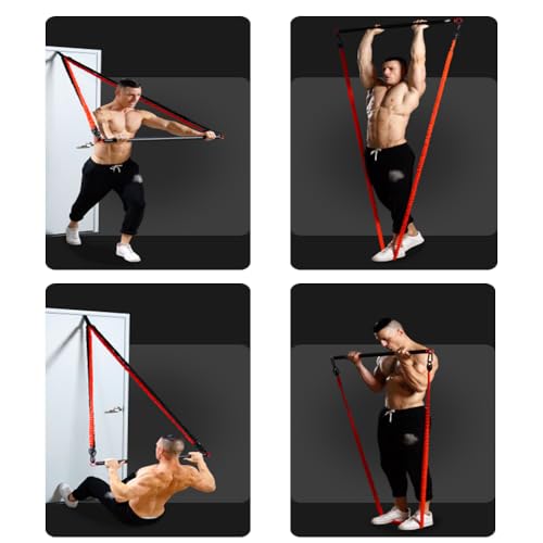 Resistance Band Bar for Fitness Portable Steel Pilates Workout Bar for Exercise 3 Parts Bar for Resistance Bands, Home Gym Resistance Training Equipment