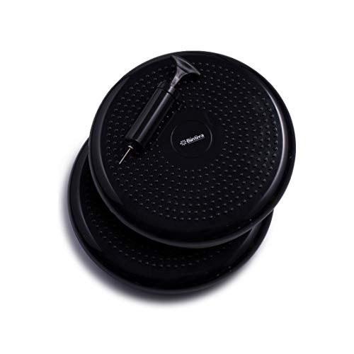 2 Pack Wobble Cushion Balance Disc - Wiggle Seat & Balance Pad for Exercise, Physical Therapy, Sensory Kids - Stability Disc, Dog Balance Disc - color: Black