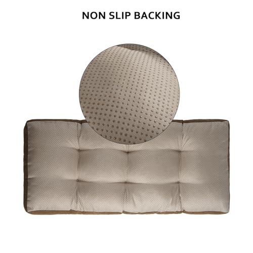 ELFJOY Non Slip Tufted Bench Cushion for Indoor Furniture 34"x16" Coffee | 3.5" Thick, Soft and Breathable Fabric, Skin-Friendly, for Dining Entryway Window Storage Bench, Comfort for Long Sitting - color: Coffee