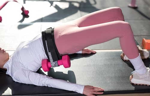 Hip Thrust Belt for Dumbbells,Booty Belt for Hip Thrust Slip-Resistant Padding - color: Embroidery