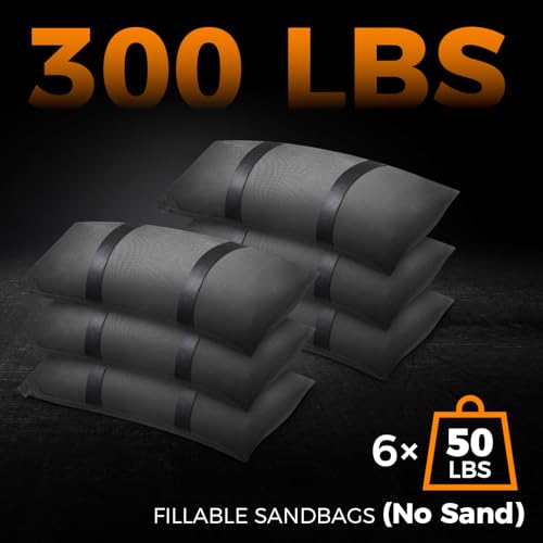 Aimosen 300 LBS Umbrella Base Weight Sandbags, 6 Packs Heavy Duty Sand Bags | Weatherproof Fillable Sandbags (Sand Not Included) for Outdoor Furniture, Backyard Umbrella, Garden, Trampoline & Poolside - size: 6 X 50 LBS