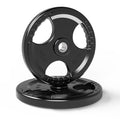 LIONSCOOL 2-Inch Rubber Olympic Grip Weight Plates for Strength Training, Weightlifting, Solid Cast Iron Plate for Barbell in Single/Pair/Set for Home & Gym (2.5-45LB), One Year Warranty - style: 45LB PAIR