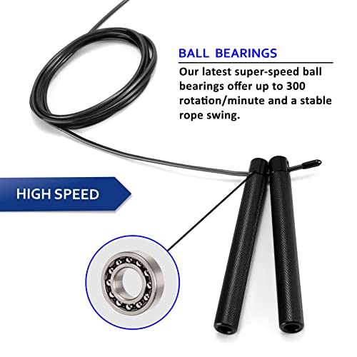 HUEY Professional Racing Speed Jump Rope - Boxer Verified - High Speed Ball Bearings