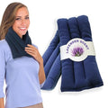SunnyBay Lavender Microwave Heating Pad, Microwavable Neck Wrap & Heat Pack for Moist Hot Therapy, Heated Neck Warmer for Neck, Shoulder & Back Pain Relief, Flaxseed Filling, 26x6, Navy Blue - color: 6x26 Scented - Navy Blue