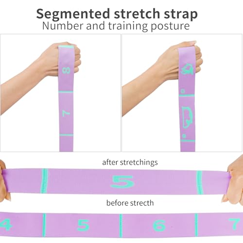 8 Loops Stretching Strap for Kids, Extended Dance Stretch Band Elastic for Ballet & Gymnastics, Children's Resistance Bands for Flexibility Training, Dance Equipment for Girls - color: Purple