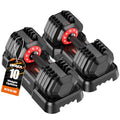 Adjustable Dumbbells Set All in One Free Weights Set for Home Gym | 25/26.5/52.5/55/85lbs Weights Dumbbells Set, 1 Sec Adjust Weights with Anti-Slip Handle for Home Fitness - color: 55lb-pair