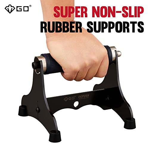 GD Expush Metal Push Up Bar Thick handles for Pushup Stands Chest Workout | non-slip heavy duty steel push up bars, parallettes, Ergonomic dip bar, planche exercise calisthenics equipment
