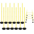 TNZMART Training Agility Poles Set Adjustable Soccer Training Poles Detachable Slalom Poles with Rubber Base - style: Pack of 12