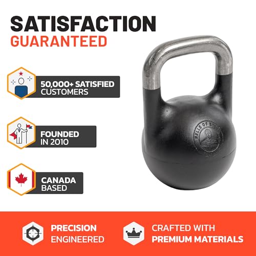 Adjustable Kettlebell 6-12kg [Bells of Steel] Kettle Bell Weight Set, Steel Shell, Internally-Loaded for Full Body Workouts, Competition Standard, 35mm Handle