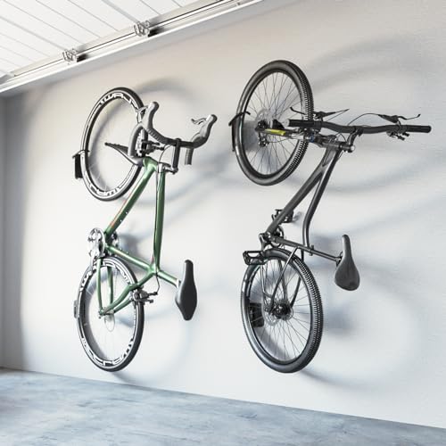 monTEK Swivel Bike Wall Mount, Bike Hangers for Garage, Space-Saving Vertical Bike Rack, Sturdy Bike Storage Rack Holds Up to 66lbs, Easy to Install, 2 Pack - size: 2 PACK