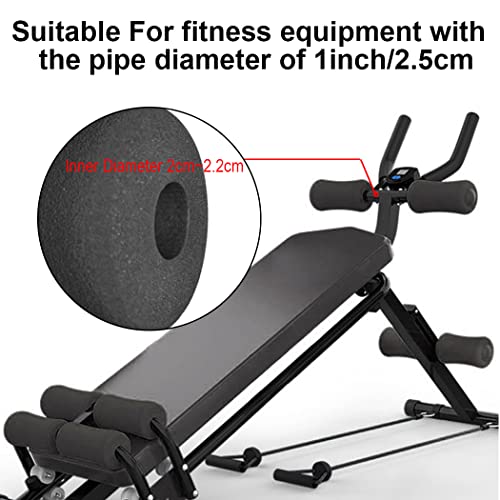 Foam Foot Pads Rollers Two Pair for Home Gym Exercise Machines Equipments Replacements with 1 Inch(2.5cm) Rod (Foam 8.66" X 3.15" Od X 0.87" Id) - color: Foam 8.66" X 3.15" Od X 0.87" Id
