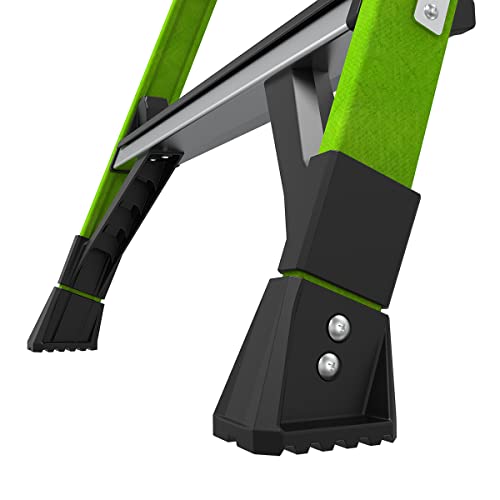 Little Giant Ladders, MightyLite 2.0, 8' Stepladder with Ground Cue, Fiberglass, Type IAA, 375 lbs Weight Rating, (15408-001), Green - size: 8 Ft.