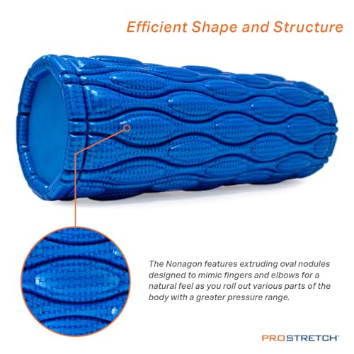 ProStretch Nonagon, Foam Roller for Sore Muscles & Deep Tissue Recovery | Textured Foam Roller for Deep Tissue Therapy, Muscle Massage & Myofascial Trigger Point Release