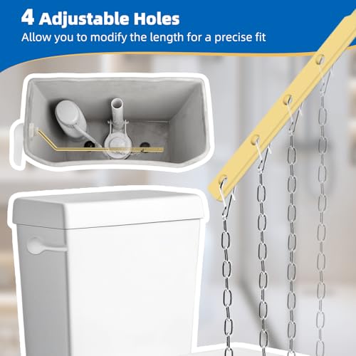 Hibbent Metal Side Mount Toilet Handle Replacement Kit, White | Upgraded Metal Flush Lever, Universal Toilet Flush Handle Fit Side Tanks, Stainless Steel Flapper Chains, 4 Adjustable Holes - color: White, style: Classic Side Mount