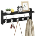 Homode Wall Coat Rack With Shelf, Wood Entryway Hanger With Hooks, Small Floating Pegs for Hanging Coats, Hats, Purses, Backpacks, Black - color: Black, size: 17.1 Inch Long