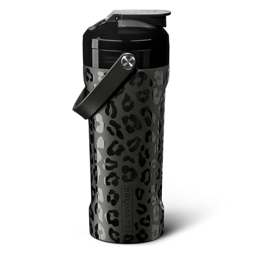 BrüMate MultiShaker Blender Shaker Bottle | 100% Leakproof Insulated Stainless Steel | Pre Workout and Protein Shaker Bottle for the Gym | 26oz (Onyx Leopard) - color: Onyx Leopard