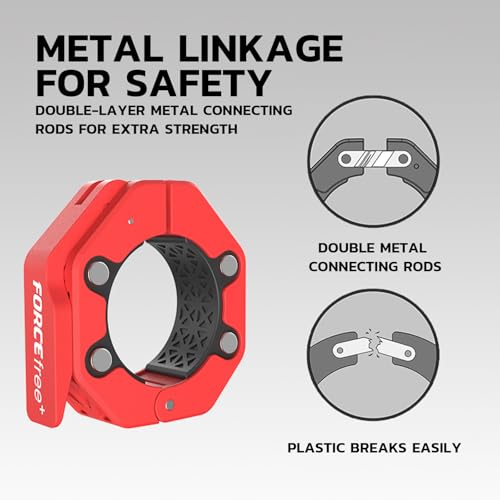 Quick Release Olympic Barbell Collars 2" (Pair) - Non-Slip Weightlifting Barbell Clips for Secure Powerlifting, Home & Gym - High-Strength Metal Bar Clamps Magnetic - style: PRO-RED-MAG