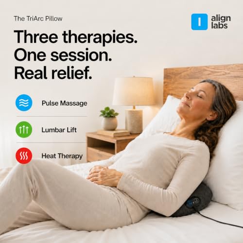 The Original Triple Fusion TriArc 3in1 Back Pain Relief Massager | Orthopedic Level Spinal Decompression, Drug Free Home Use Sciatica & Back Pain Relief - Heat, Traction + Pulsed Massage - color: Dark Grey