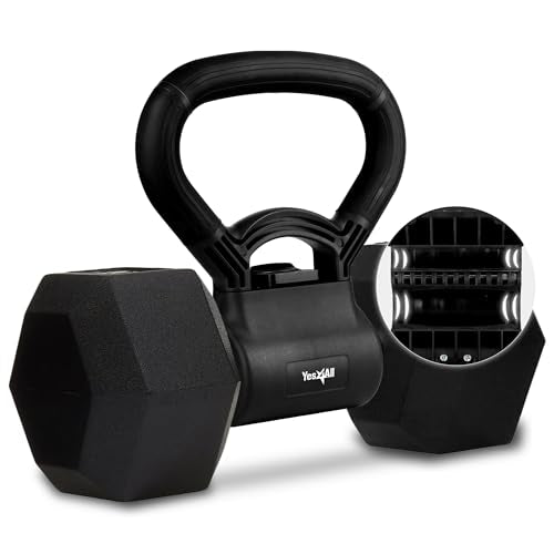Yes4All Kettlebells Grip, Dumbbell Grip Handle, Convert Dumbbells into Kettlebell for Home Gym, Kettlebell for Weights Plate - color: A. Full Black Upgraded