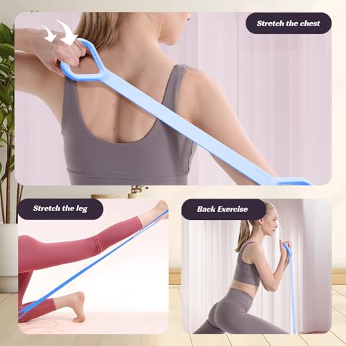 Resistance Bands, Figure 8 Fitness Resistance Bands with Handles, arm Bands for Workout - color: Light Blue