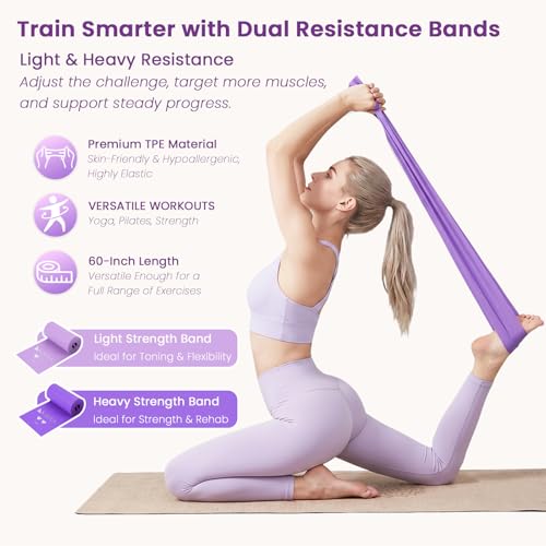 Pilates Kit for Home Workouts with 15" Pilates Ring, Core Ball & Bands | Pilates Set for Beginners with Tote Bag & Guide, Pilates Equipment for Full-Body Training