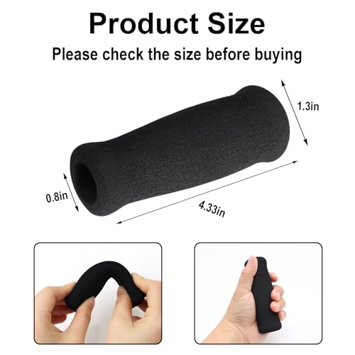 4Pcs Walking Cane Hand Grips - Black Foam Replacement for Offset Canes - size: 0.8