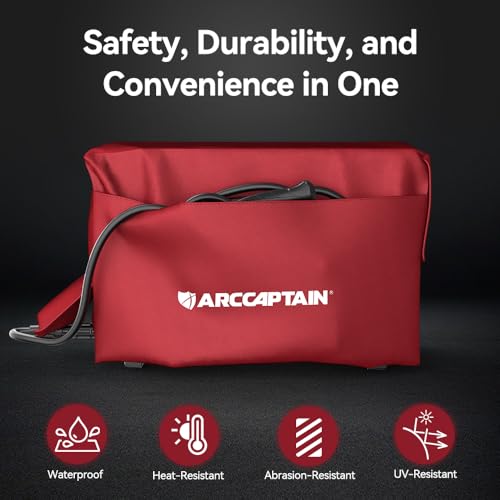 ARCCAPTAIN Welder Cover, Waterproof Protective Cover, Reusable and Foldable Dust Cover - Welding Machine Accessory Red 20" x 14.17" x 8"