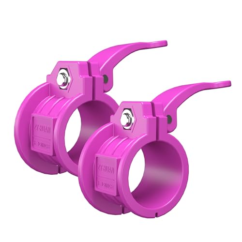 Olympic Barbell Clamps 2 inch Adjustable Barbell Clips Quick Release Pair of Locking Weight Clips for Bars - color: Rose
