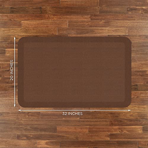 GelPro Anti-Fatigue Designer Comfort Kitchen Floor Mat, 20x32”, Grasscloth Java Stain Resistant Surface with 3/4” Thick Ergo-Foam Core for Health and Wellness - color: Grasscloth Java, size: 32"L x 20"W x 0.8"Th