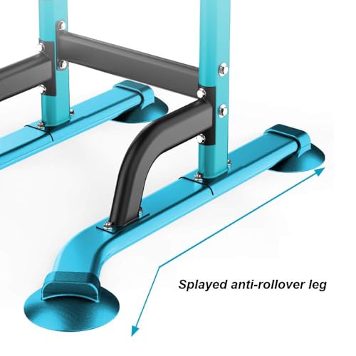 SogesHome Power Tower Pull Up Bar and Dip Station, Height Adjustable Dip Stand Exercise Machine for Home Gym, Multi-Functional Free Standing Strength Training Fitness Workout Station - color: Blue