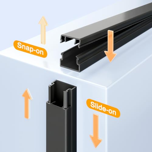Delamu 157in Cord Covers for Wires on Wall, Cord Hider for 1 Cord, Paintable Cable Hider, Cable Management Wire Covers for Cords,W0.55 H0.4in, Black - color: Black, size: 157in L x 0.55in W x 0.4in H