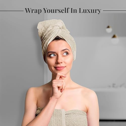 Tens Towels Pack of 8 Towels Set, 2 Extra Large Bath, 2 Hand, 4 Washcloths, 100% Cotton, Lighter Weight, Quicker to Dry, Super Absorbent, Perfect for Bathroom, Beige - color: Beige