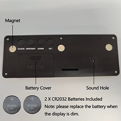 Digital Countdown Days Timer - Black Upgraded Big 999 Days Count Down Clock with Stand Strong Magnetic Back for Vacation Retirement Wedding Holiday - style: M220 Black Countdown Timer